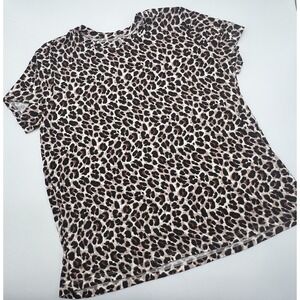 TORRID Super Soft Knits‎ Blouse Womens Sz 01 Top Cheetah Print Black/Tan
